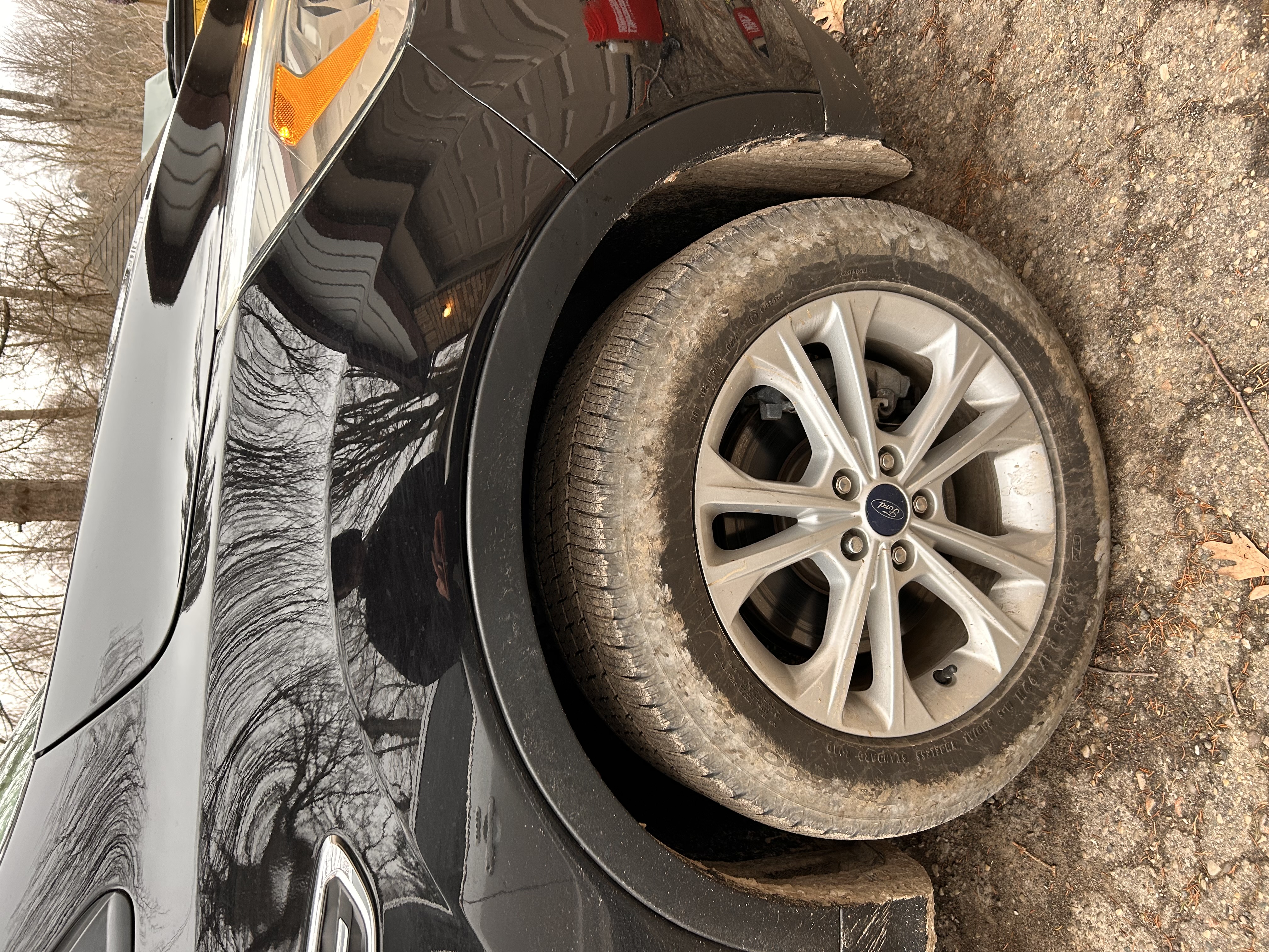 Tire before shine treatment